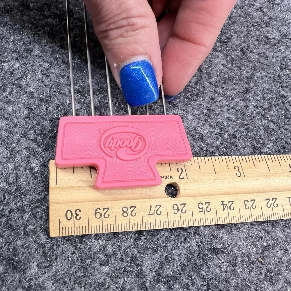 Vintage Goody Hair Pick Comb Tease Lift Metal Purse Travel Pink 3.5